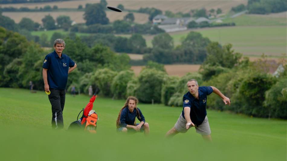 Jean Marie Hallier (France) hopes for the long uphill putt. Misses